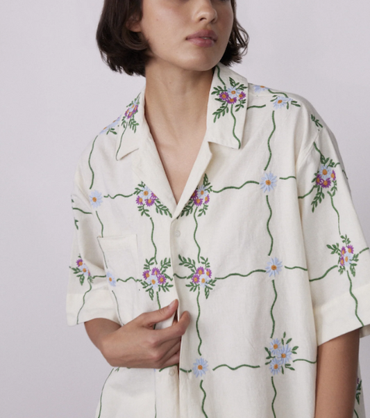 Tablecloth Embroidery Shirt