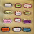 "WORD" Rhinestone Pin