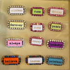 "WORD" Rhinestone Pin