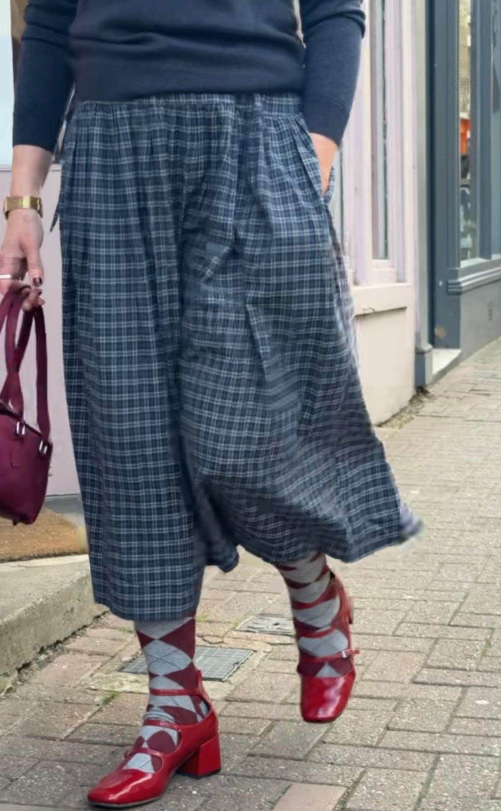 Blues Cotton Check Skirt