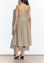 Taupe Gingham Drop Waist Dress