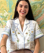 Load image into Gallery viewer, Capri Embroidered Blouse
