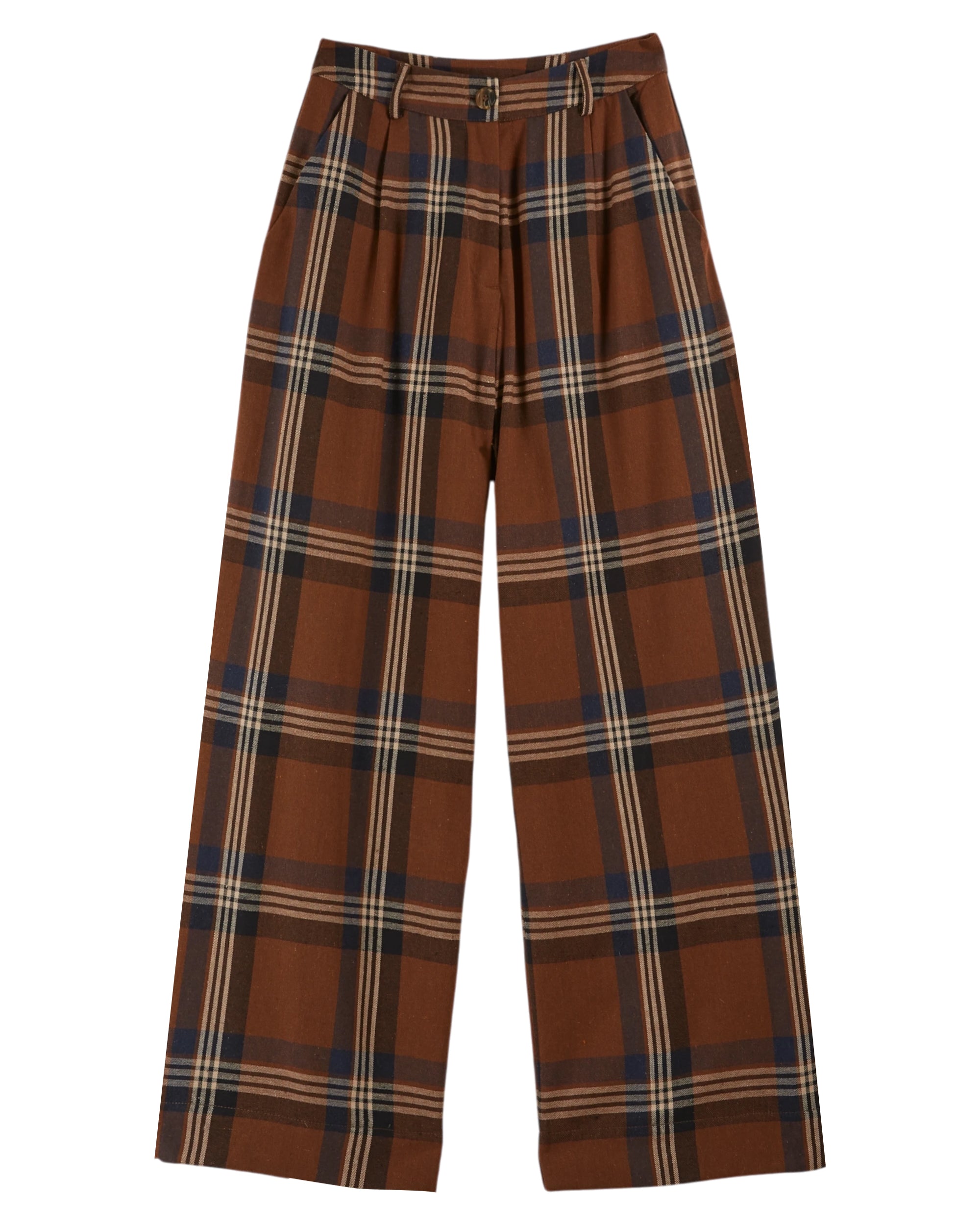 Brown Check Trousers