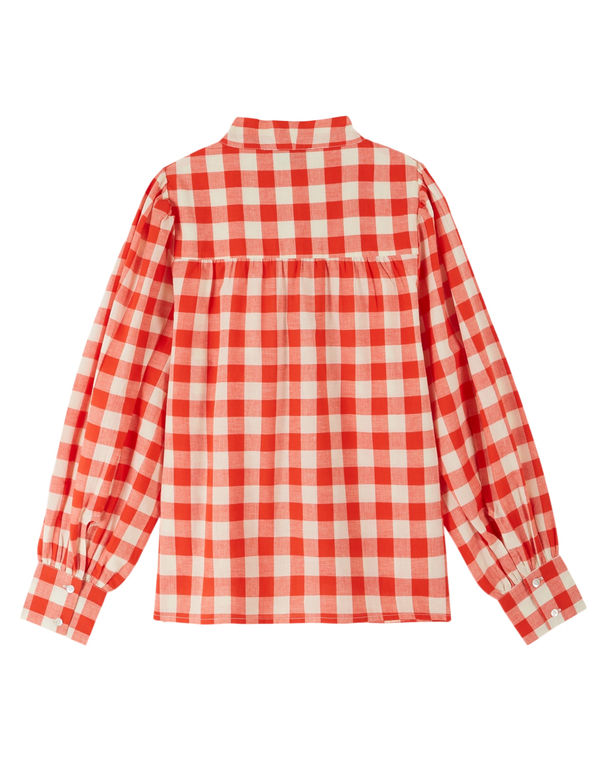 Red Gingham Bow Blouse