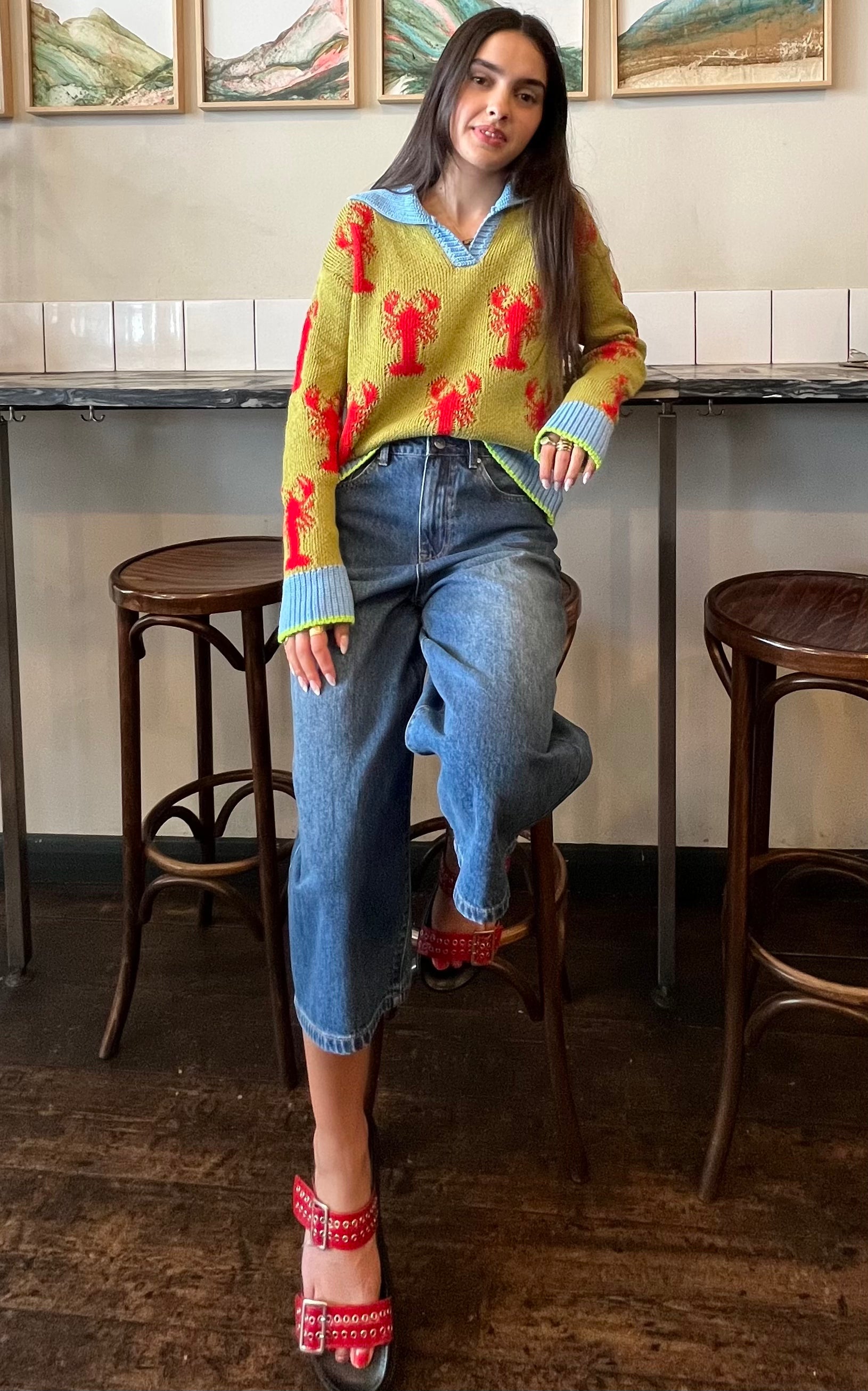 Green Lobster Sweater