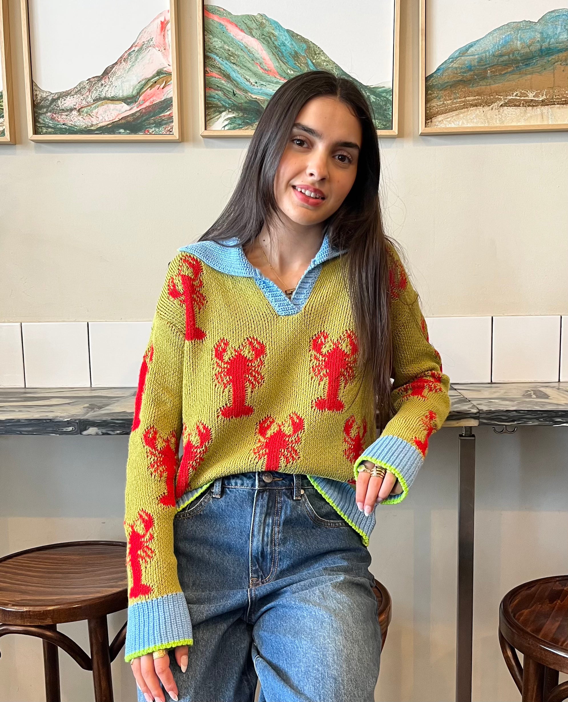 Green Lobster Sweater