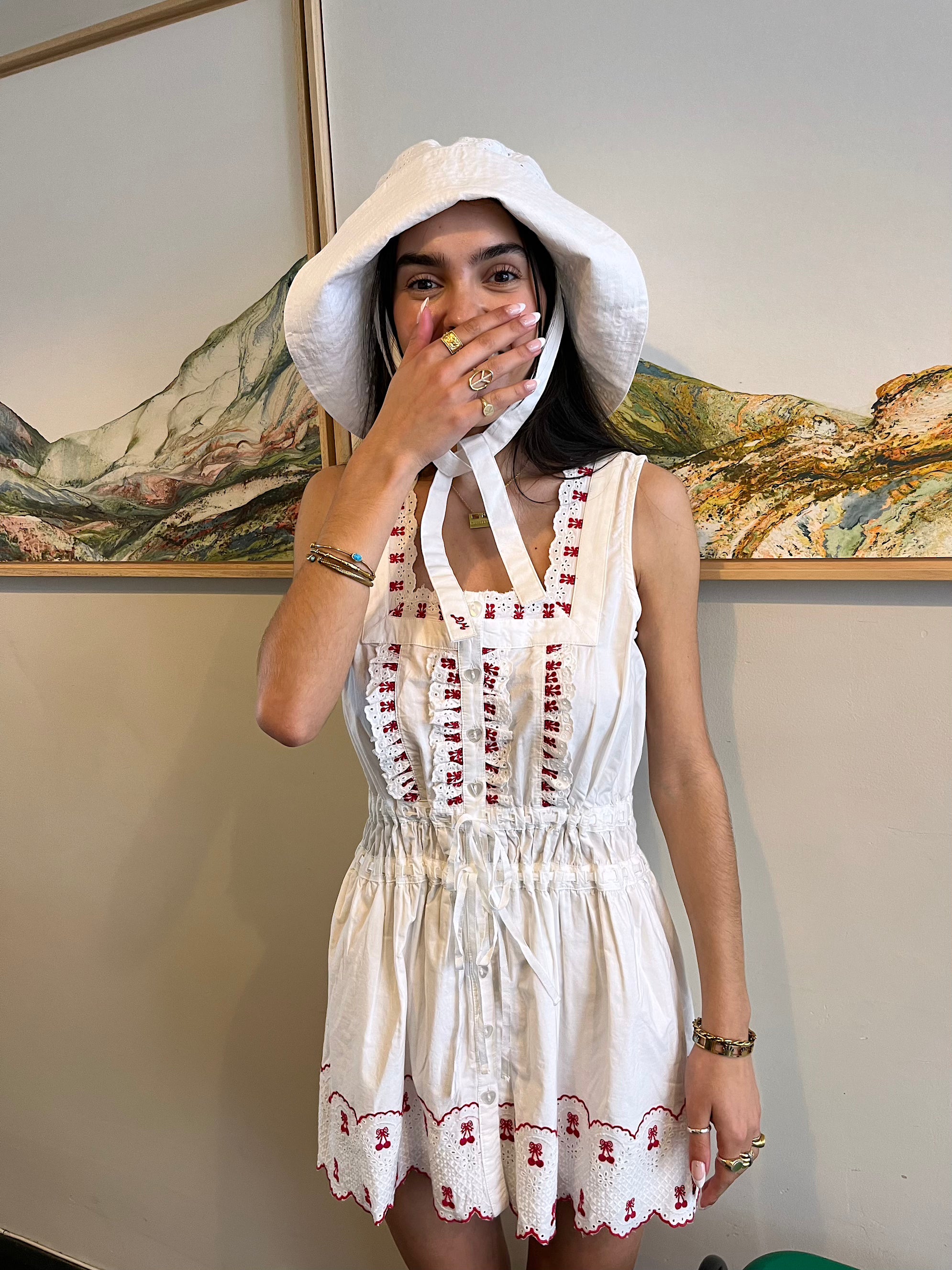 Amaya White Cherry Dress