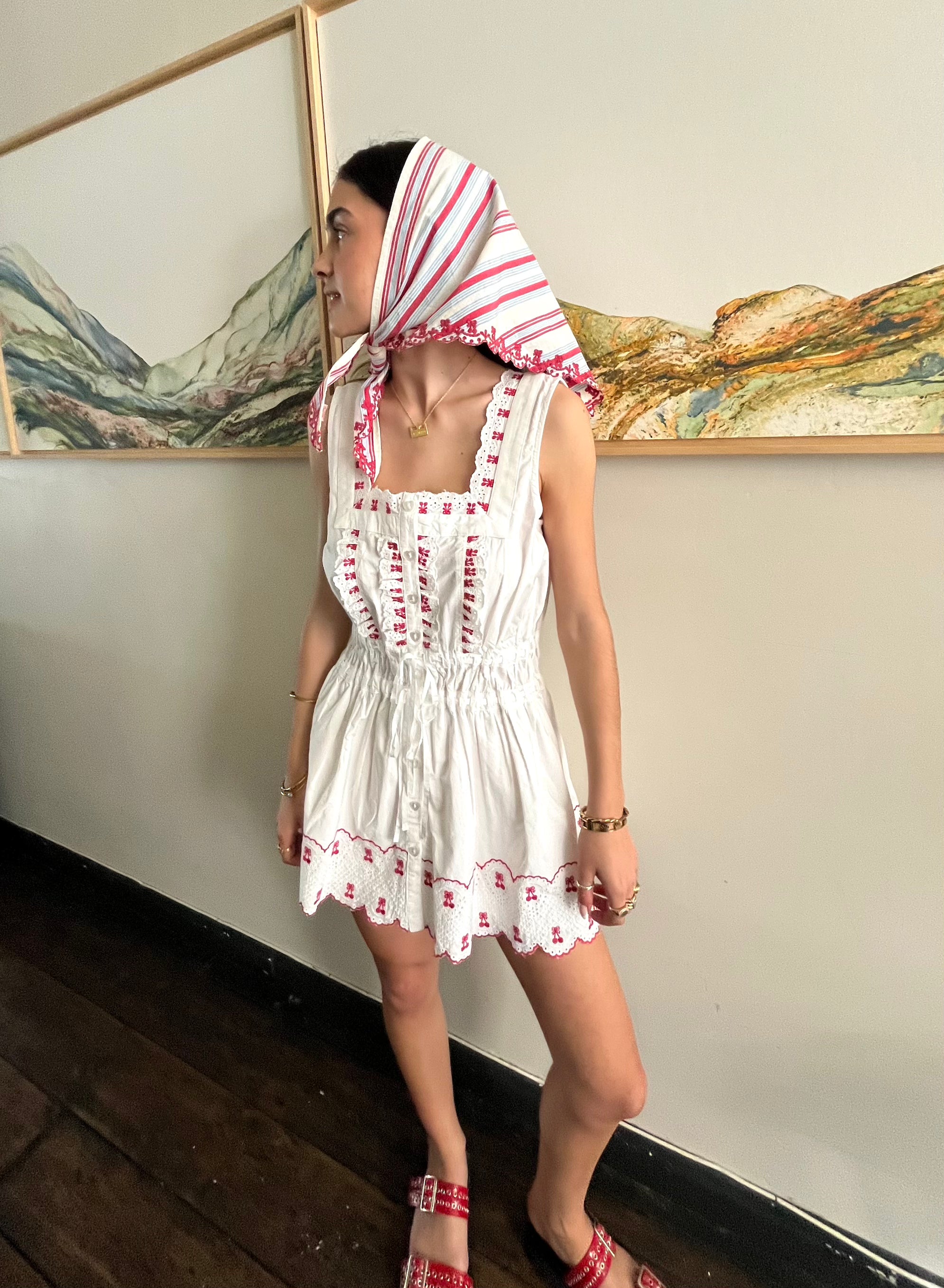 Amaya White Cherry Dress