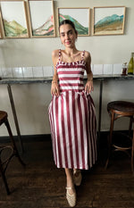 Load image into Gallery viewer, Rachel Stripe Satin Dress
