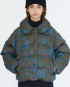 Brown  Roses  Puffa Jacket