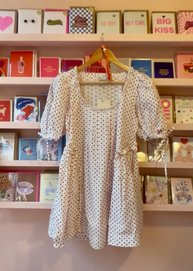 Meri Red Spot Mini Dress