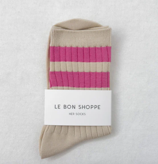 Varsity Pink Stripe Sock
