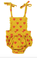 Baby Playsuit Mustard Hearts