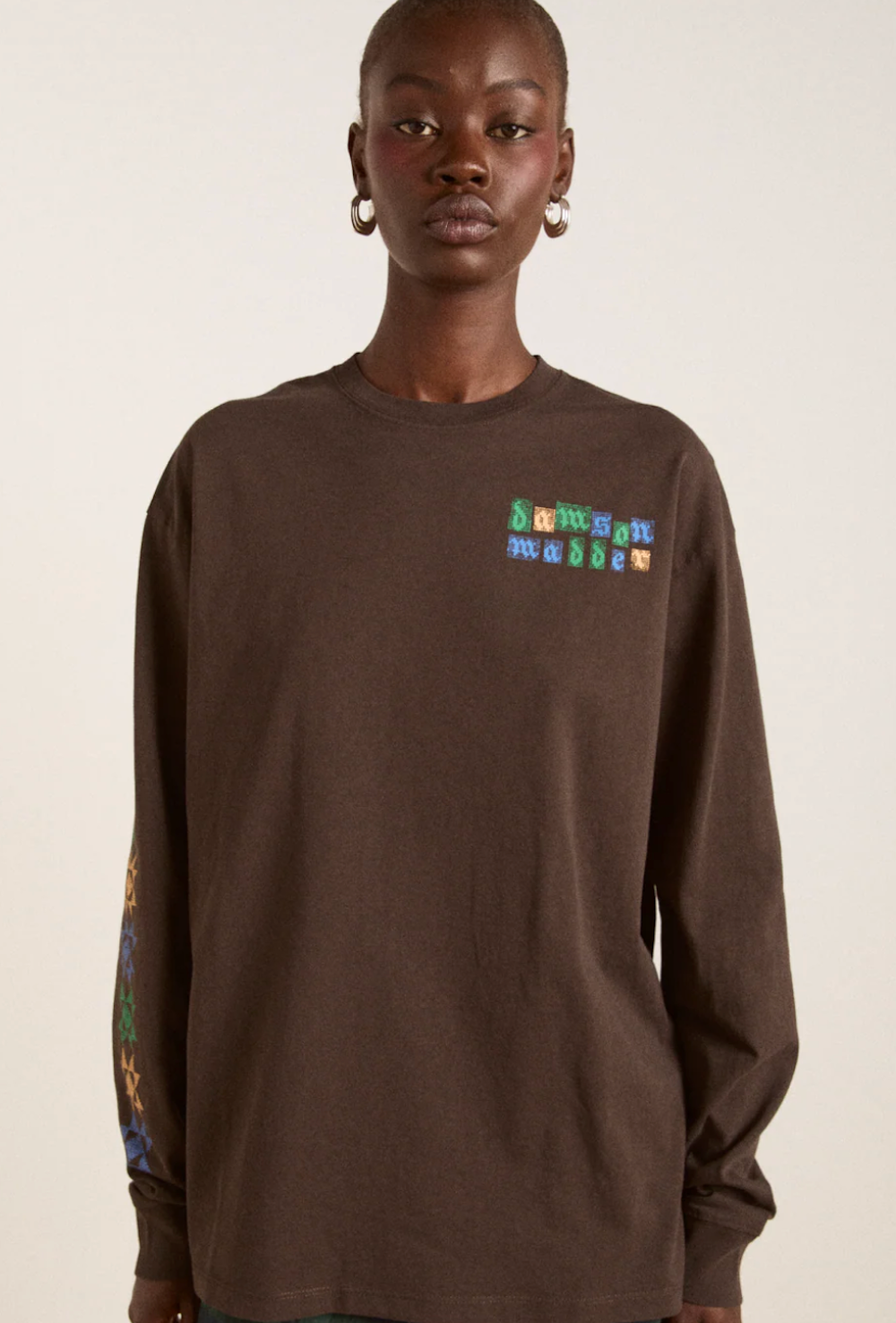 Patch Work Long Sleeve t Shirt