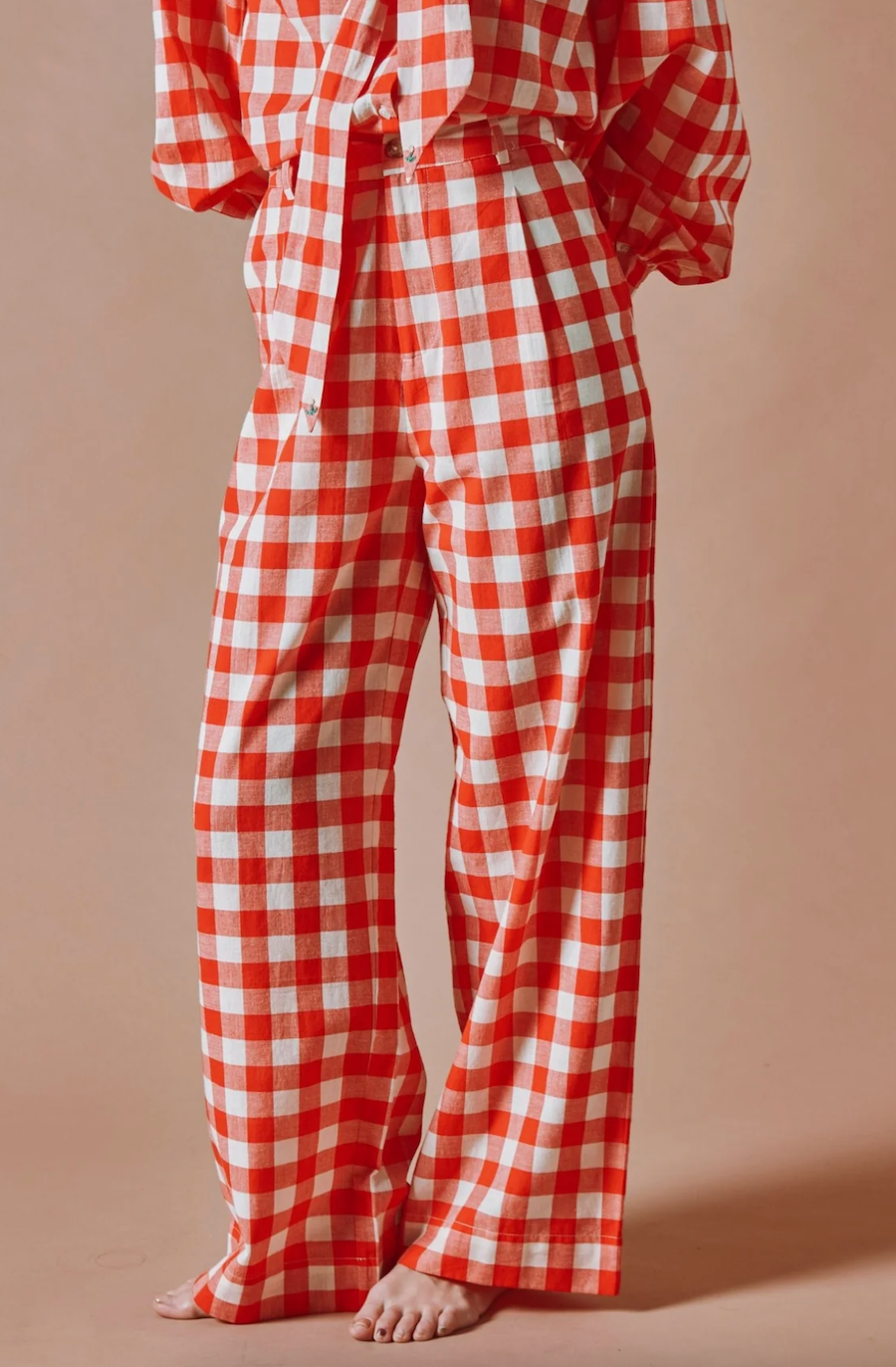Vichy Red Check Trousers