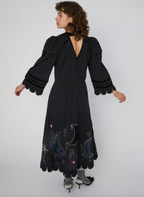 Moon & Star Embroidered Midi Dress