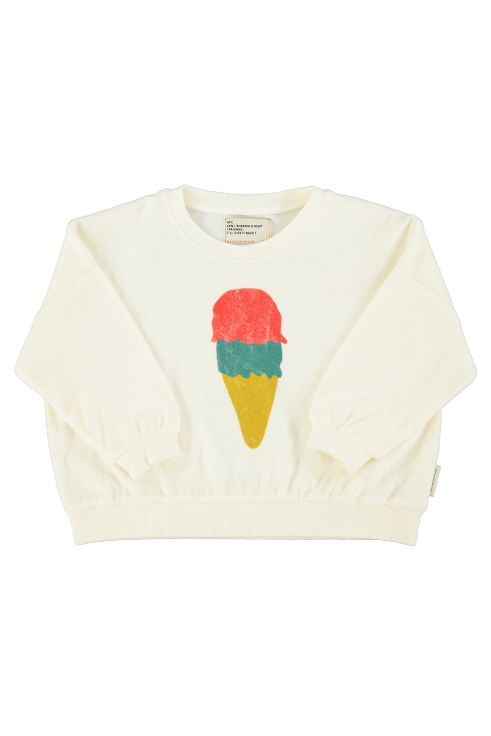Ecru Sweatshirt Ice Cream Print