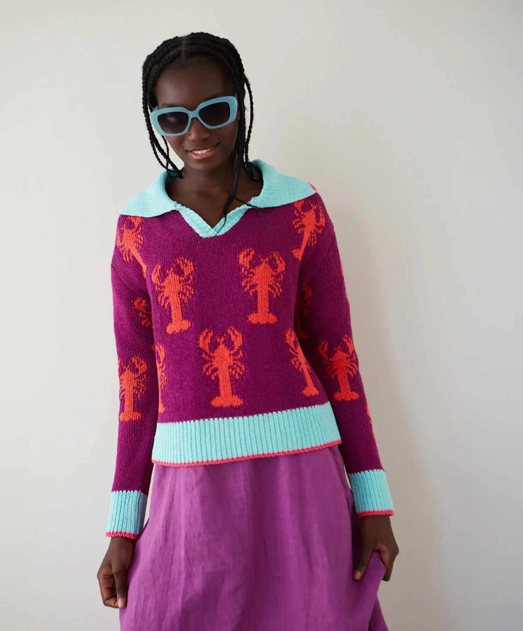 Aubergine Lobster Sweater