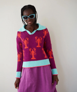 Load image into Gallery viewer, Aubergine Lobster Sweater

