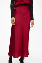 Red Satin Bias Skirt