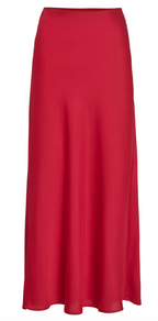 Red Satin Bias Skirt