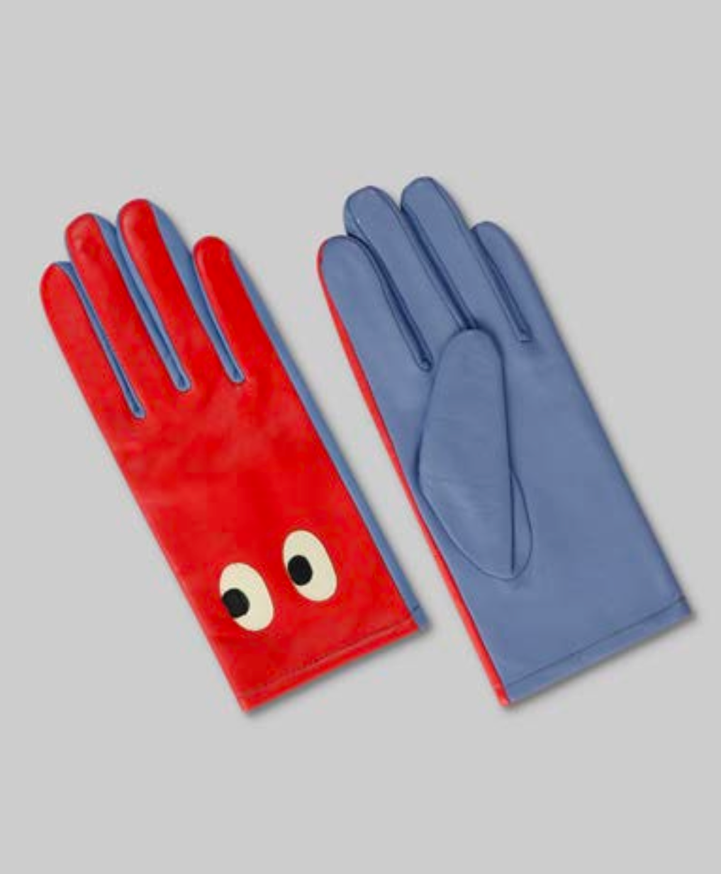 Red Eyes Leather Gloves