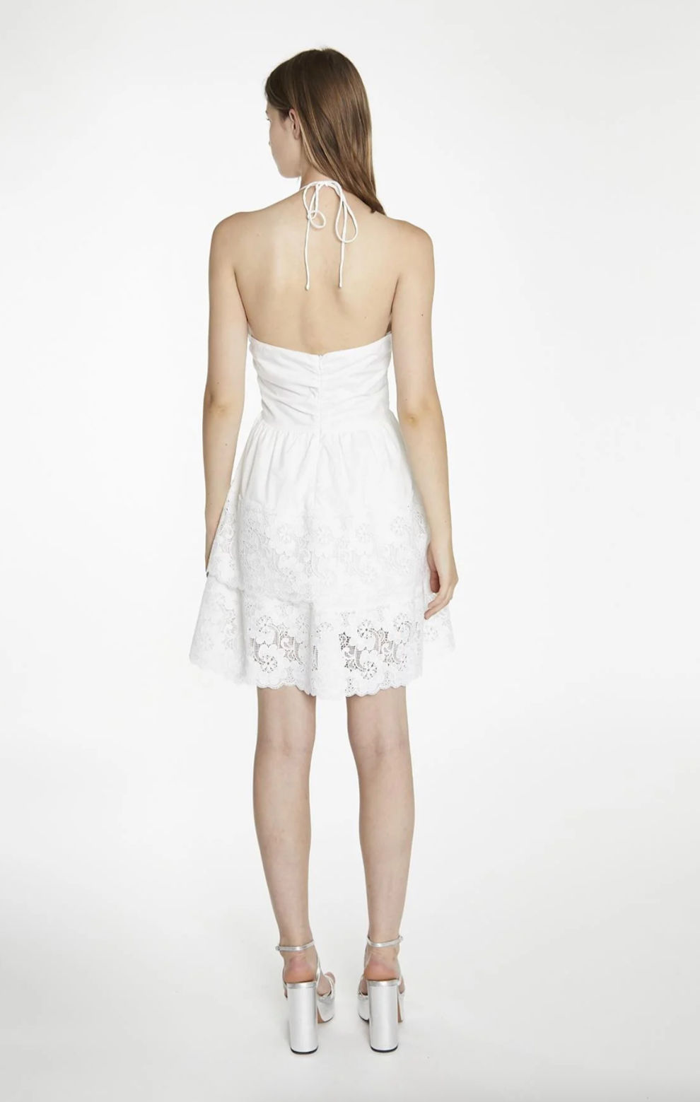 White Halterneck Mini Dress