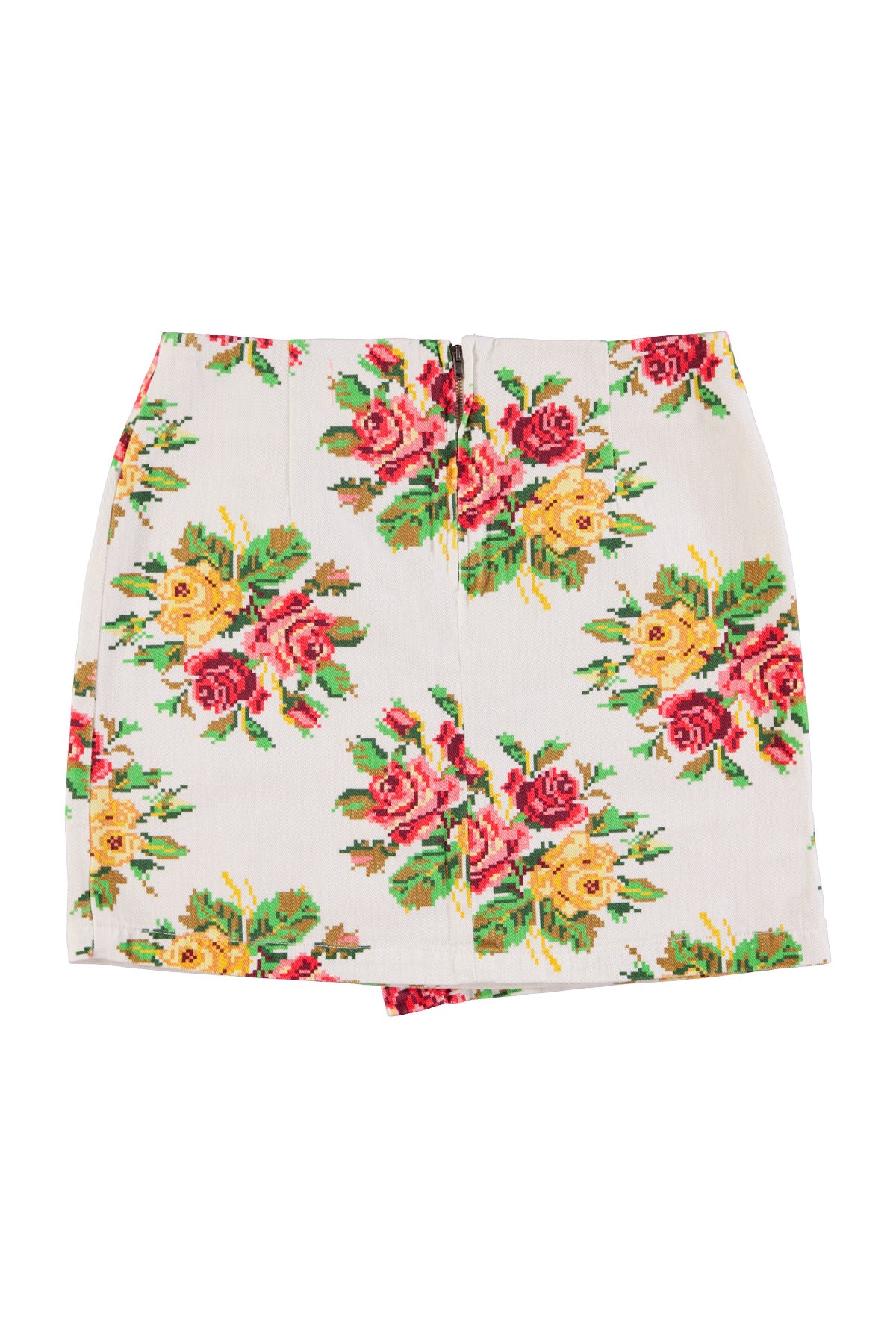 Short Asymmetrical Floral Skirt