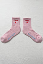 Embroidered Crew Socks STRAWBERRY