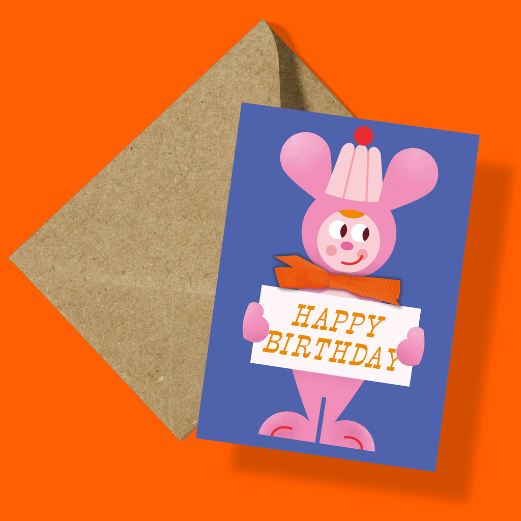 Bunny Bow Birthday Card