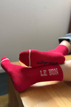 Preppy Socks Red / Cream