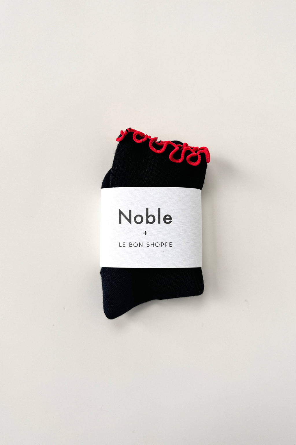 Petite Ruffled Socks BLACK / RED