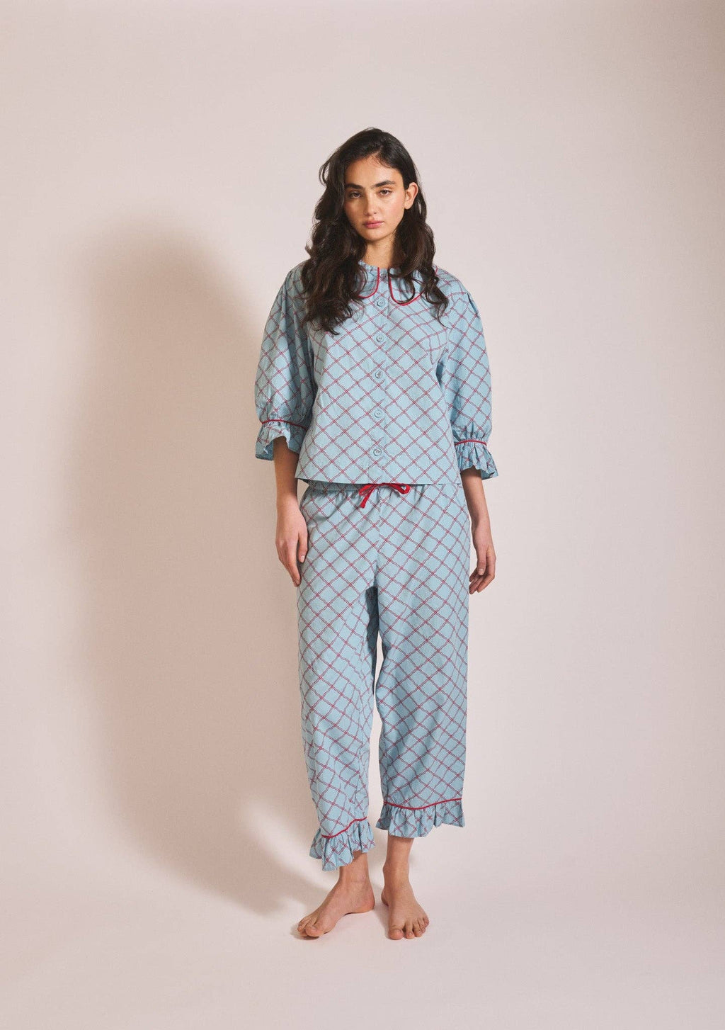 Blue Lattice Pyjamas