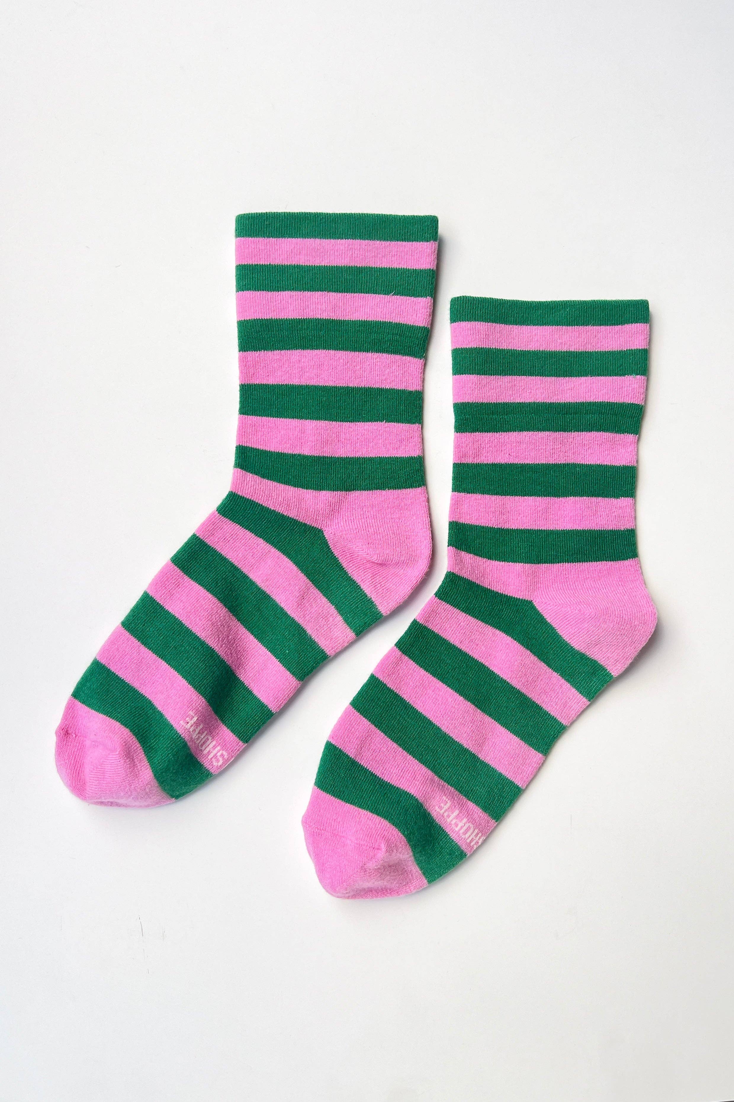 Wide Wally Socks (wholesale): WIDE/ PINK GREEN