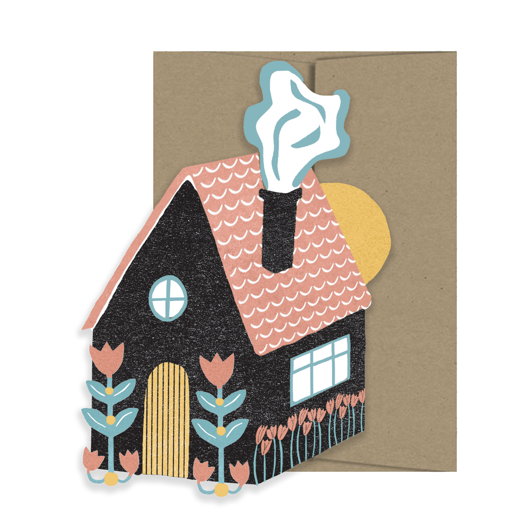 Folk Home Die Cut Card