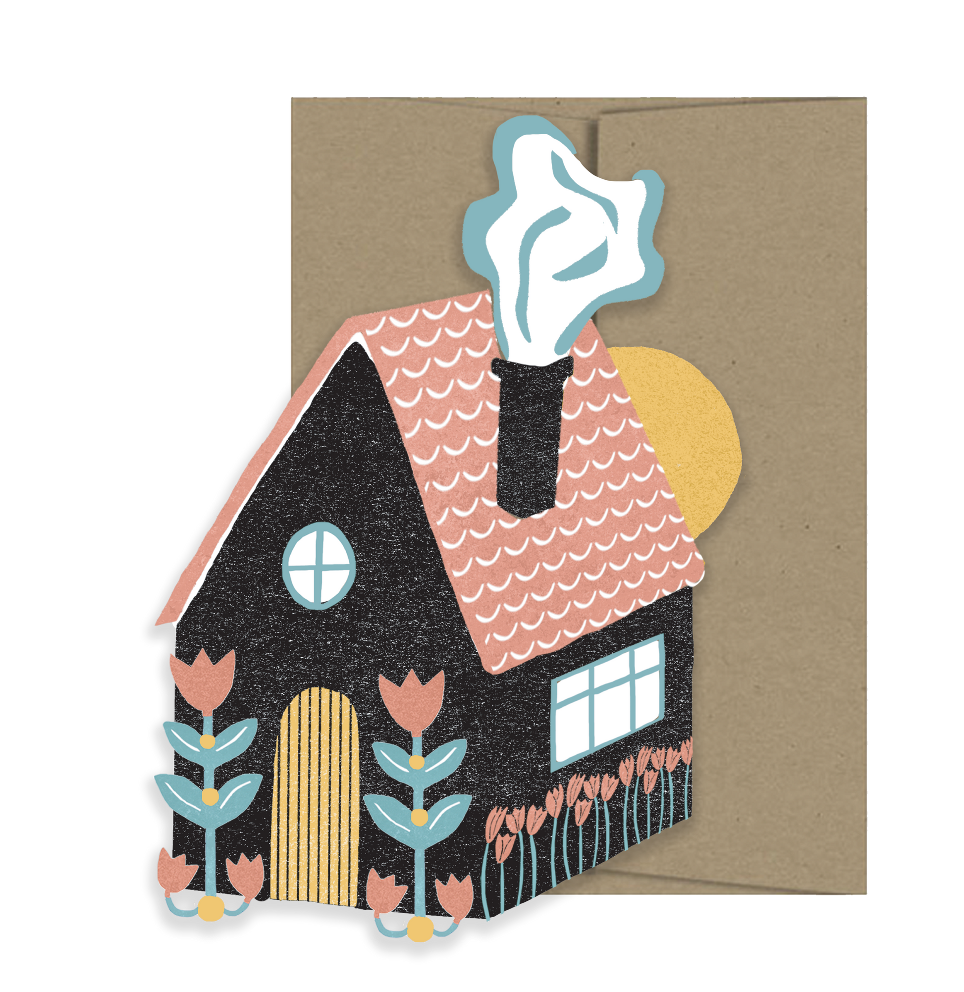 Folk Home Die Cut Card