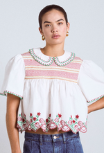 Load image into Gallery viewer, Andy Smocked White Blouse
