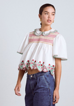 Load image into Gallery viewer, Andy Smocked White Blouse
