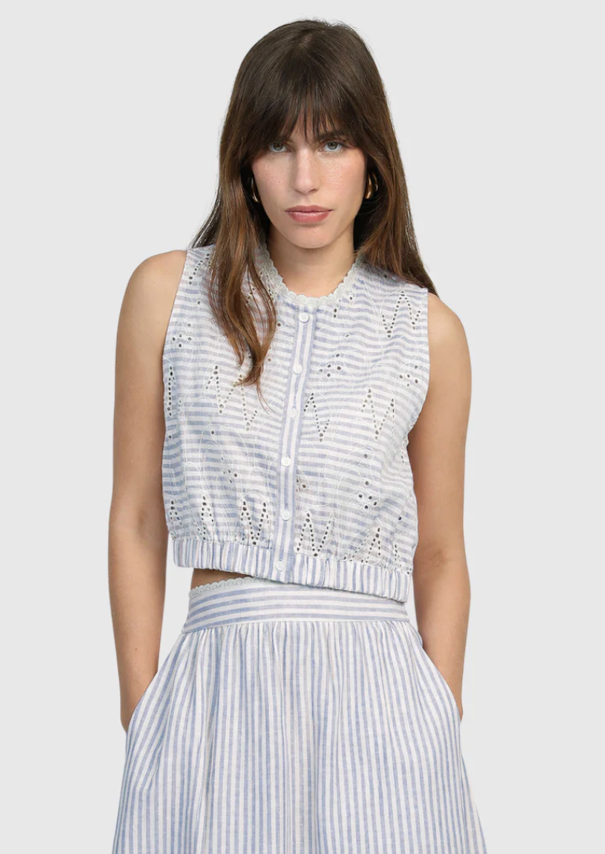Blue Striped Top