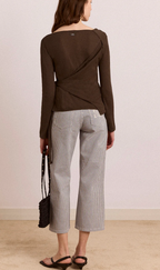 Micro Check Capri Jeans