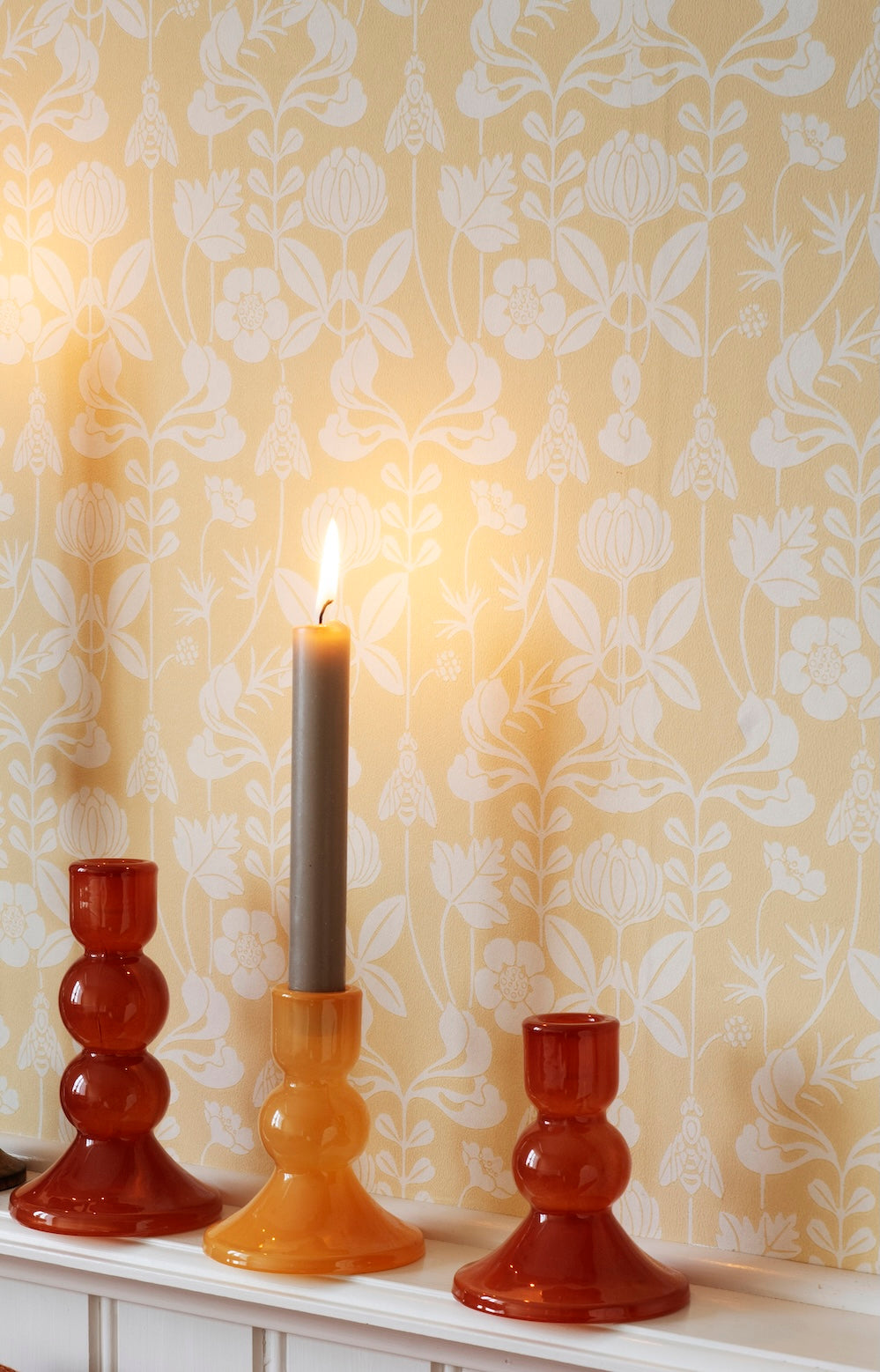 Red Glass Candlestick