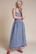 Blue Gingham Maxi Dress
