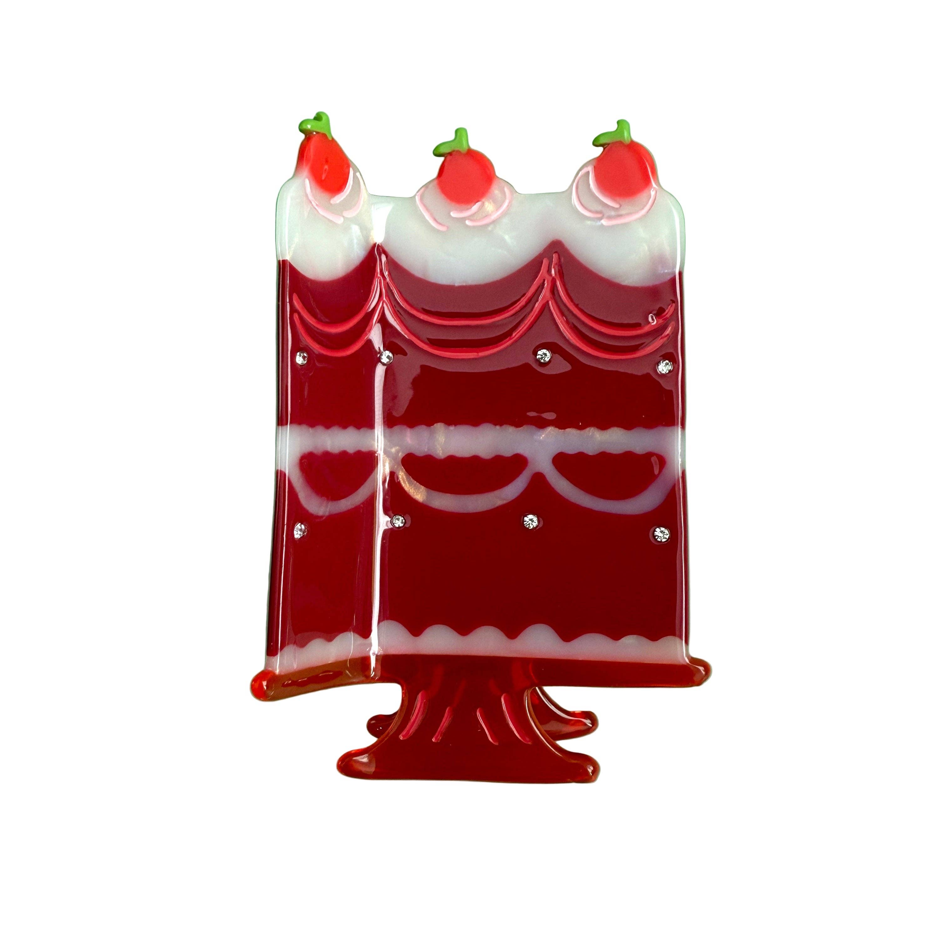 Dark Cherry Cake Hair Claw