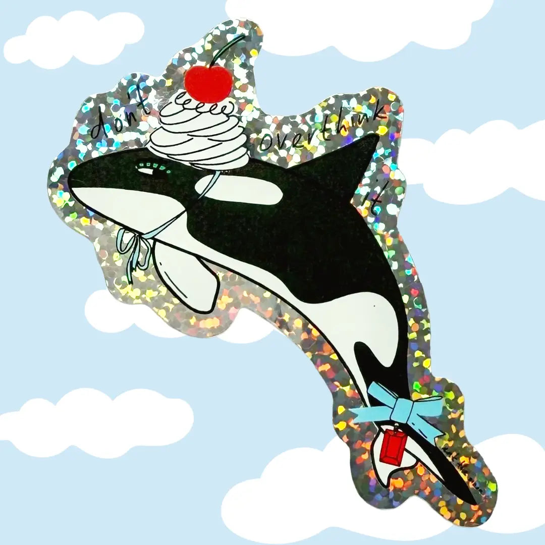 Glitter Whale Sticker