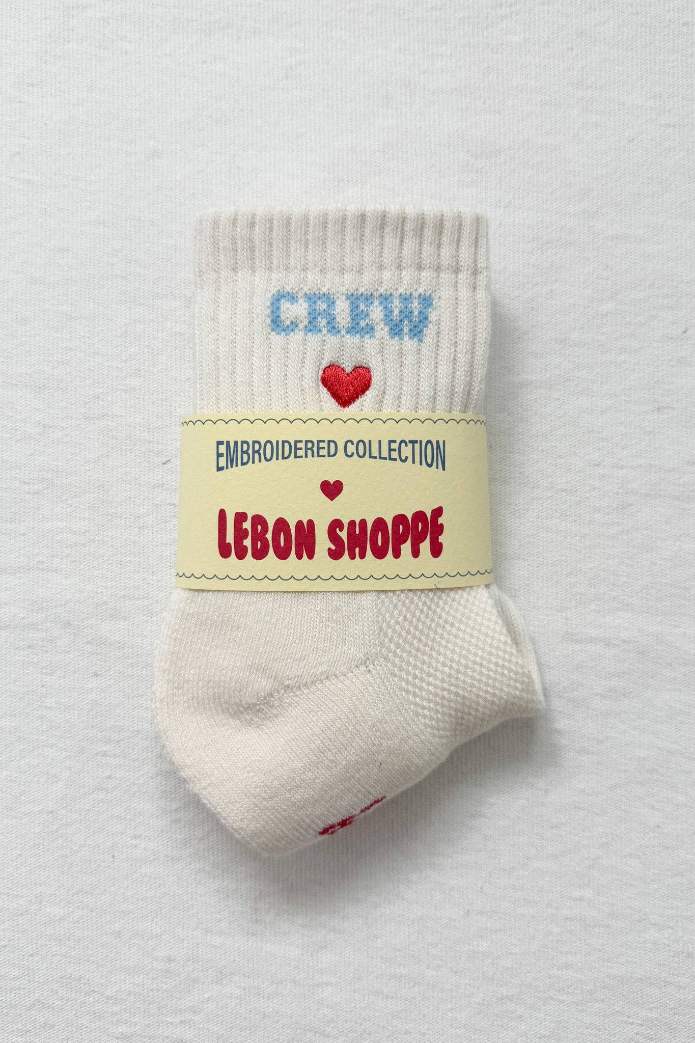 Embroidered Crew Socks VANILLA