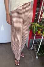 Caramel Gingham Arc Pants