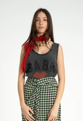Sleeveless Top Baby Lip Print