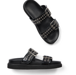 Load image into Gallery viewer, Black Patent Buckle Mule
