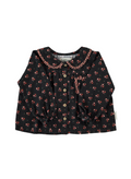 Black Floral Peter Pan Collar Blouse
