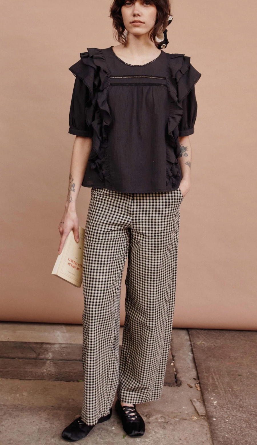 Black Check Vichy Trousers